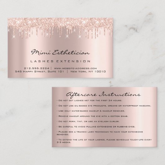 Instructies voor gebruik na de behandeling Uitslag Visitekaartje (Voorkant / Achterkant)