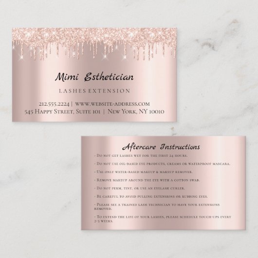 Instructies voor gebruik na de behandeling Uitslag Visitekaartje (Voorkant / Achterkant)