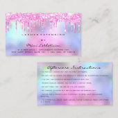 Instructies voor gebruik na het Roos Roze schijven Visitekaartje (Voorkant / Achterkant)