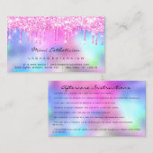 Instructies voor gebruik na het wassen Heldere roz Visitekaartje (Voorkant / Achterkant)