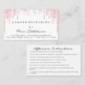 Instructies voor gebruik na het wassen Lash Roos W Visitekaartje (Voorkant / Achterkant)