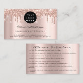 Instructies voor gebruik na Roos Uitslag Logo Glam Visitekaartje (Voorkant / Achterkant)