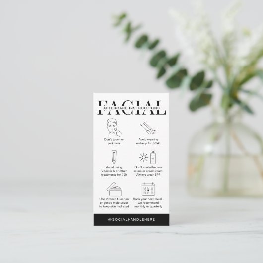 Instructies voor gezichtsstoornissen Minimale esth Visitekaartje (Staand voorkant)