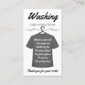 Instructies voor het wassen van shirt - Klantleidi Visitekaartje (Achterkant)