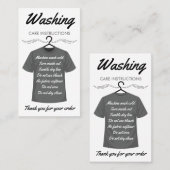 Instructies voor het wassen van shirt - Klantleidi Visitekaartje (Voorkant / Achterkant)