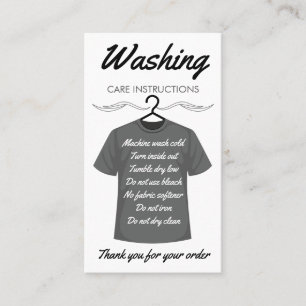 Instructies voor het wassen van shirt - Klantleidi Visitekaartje