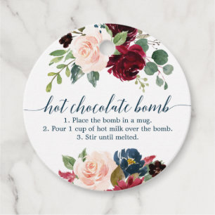 Instructies voor Hot Chocolate Bomb Favor Tag Bedankjes Labels