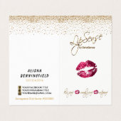 Instructies voor Hot Pink en Gold Lip Visitekaartje (Buitenkant ongevouwen)