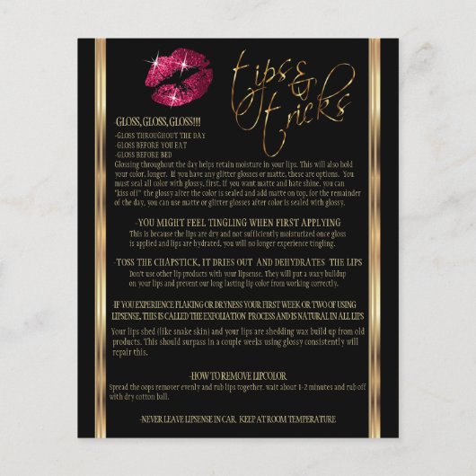 Instructies voor hot-roze glitter lip flyer (Achterkant)