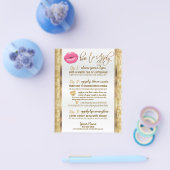 Instructies voor hot-roze Lips en Gold Damask Flyer (Enkel)