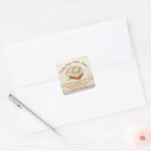 Instructies voor ingrediënten voor rustieke zeep vierkante sticker (Envelop)