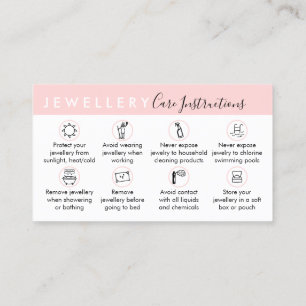 Instructies voor Jewelry Aftercare Visitekaartje