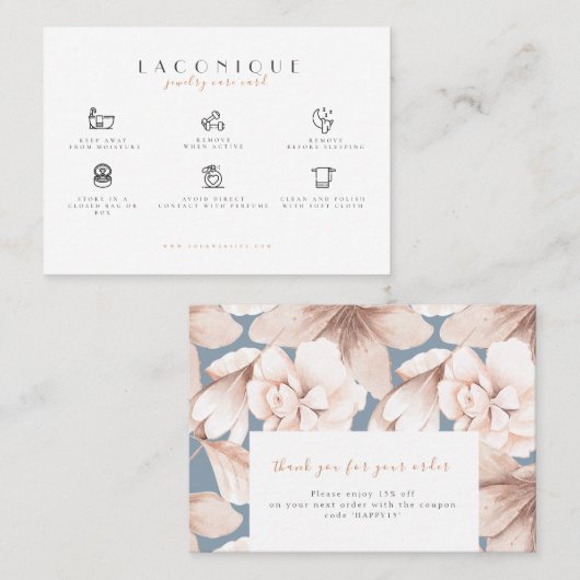 Instructies voor juwelen | Bloemen Visitekaartje (Voorkant / Achterkant)