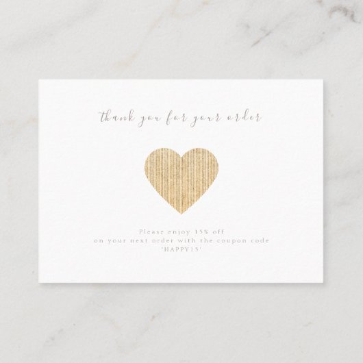 Instructies voor juwelen | Goud hart Visitekaartje (Achterkant)