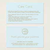 Instructies voor juwelen Kaart met logo blauw (Voorkant /achterkant)