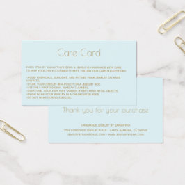 Instructies voor juwelen Kaart met logo blauw