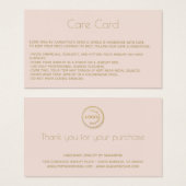 Instructies voor juwelen Kaart met logo Blush (Voorkant /achterkant)