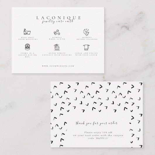 Instructies voor juwelen | Verzorging | Doodle Visitekaartje (Voorkant / Achterkant)