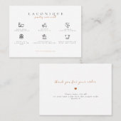 Instructies voor juwelen | Verzorging Visitekaartje (Voorkant / Achterkant)