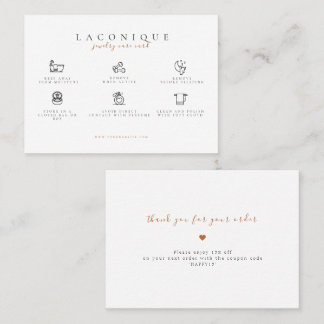 Instructies voor juwelen | Verzorging Visitekaartje