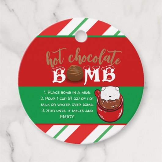 Instructies voor kerstwarme chocolade bedankjes labels (Voorkant)