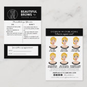 Instructies voor microblading in de nazorg en beno visitekaartje (Voorkant / Achterkant)