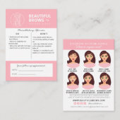 Instructies voor microblading in de nazorg en beno visitekaartje (Voorkant / Achterkant)