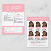 Instructies voor microblading in de nazorg en beno visitekaartje (Voorkant / Achterkant)