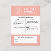 Instructies voor microblading in de nazorg en beno visitekaartje (Voorkant)