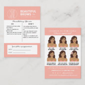 Instructies voor microblading in de nazorg en beno visitekaartje (Voorkant / Achterkant)