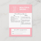 Instructies voor microblading in de nazorg en beno visitekaartje (Voorkant)