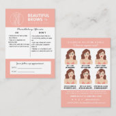 Instructies voor microblading in de nazorg en beno visitekaartje (Voorkant / Achterkant)