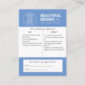 Instructies voor microblading in de nazorg en beno visitekaartje (Voorkant)