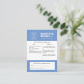 Instructies voor microblading in de nazorg en beno visitekaartje (Staand voorkant)