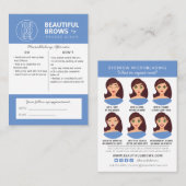Instructies voor microblading in de nazorg en beno visitekaartje (Voorkant / Achterkant)