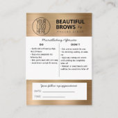 Instructies voor microblading in de nazorg en beno visitekaartje (Voorkant)