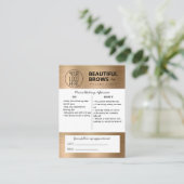 Instructies voor microblading in de nazorg en beno visitekaartje (Staand voorkant)