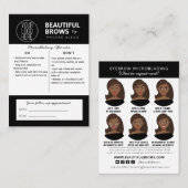 Instructies voor microblading in de nazorg en beno visitekaartje (Voorkant / Achterkant)