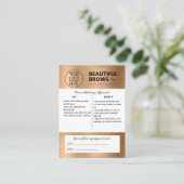 Instructies voor microblading in de nazorg en beno visitekaartje (Staand voorkant)