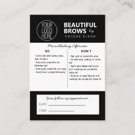 Instructies voor microblading in de nazorg en beno visitekaartje