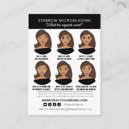Instructies voor microblading in de nazorg en beno visitekaartje