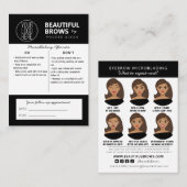 Instructies voor microblading in de nazorg en beno visitekaartje (Voorkant / Achterkant)