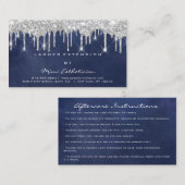 Instructies voor nabehandeling Lash Blue Navy Grey Visitekaartje (Voorkant / Achterkant)