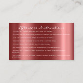 Instructies voor nabehandeling Lash Burgundy Drive Visitekaartje (Achterkant)