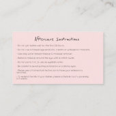 Instructies voor nabehandeling Lash Curve Gold Pin Visitekaartje (Achterkant)