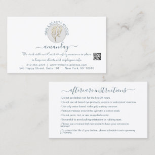 Instructies voor nabehandeling Lash White Logo QR  Visitekaartje