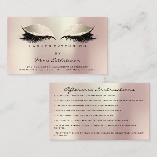 Instructies voor nabehandeling - Lashes Ivory Roos Visitekaartje (Voorkant / Achterkant)