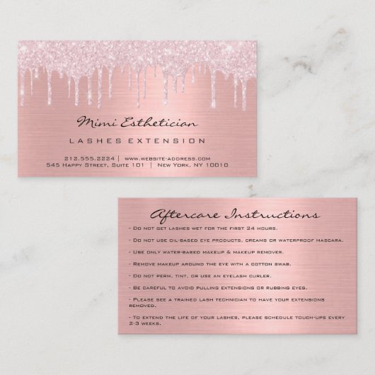 Instructies voor nabehandeling Roos Roze riemen VI Visitekaartje (Voorkant / Achterkant)