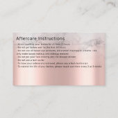 Instructies voor nabehandeling Roze Glitter druppe Visitekaartje (Achterkant)