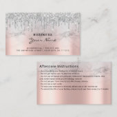 Instructies voor nabehandeling Roze Glitter druppe Visitekaartje (Voorkant / Achterkant)